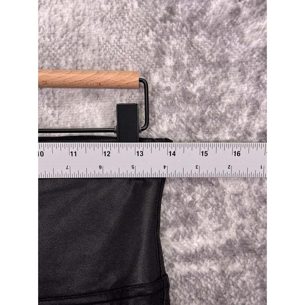 SPANX Leggings Large Womens Black High Rise Faux Leather - Picture 3 of 7